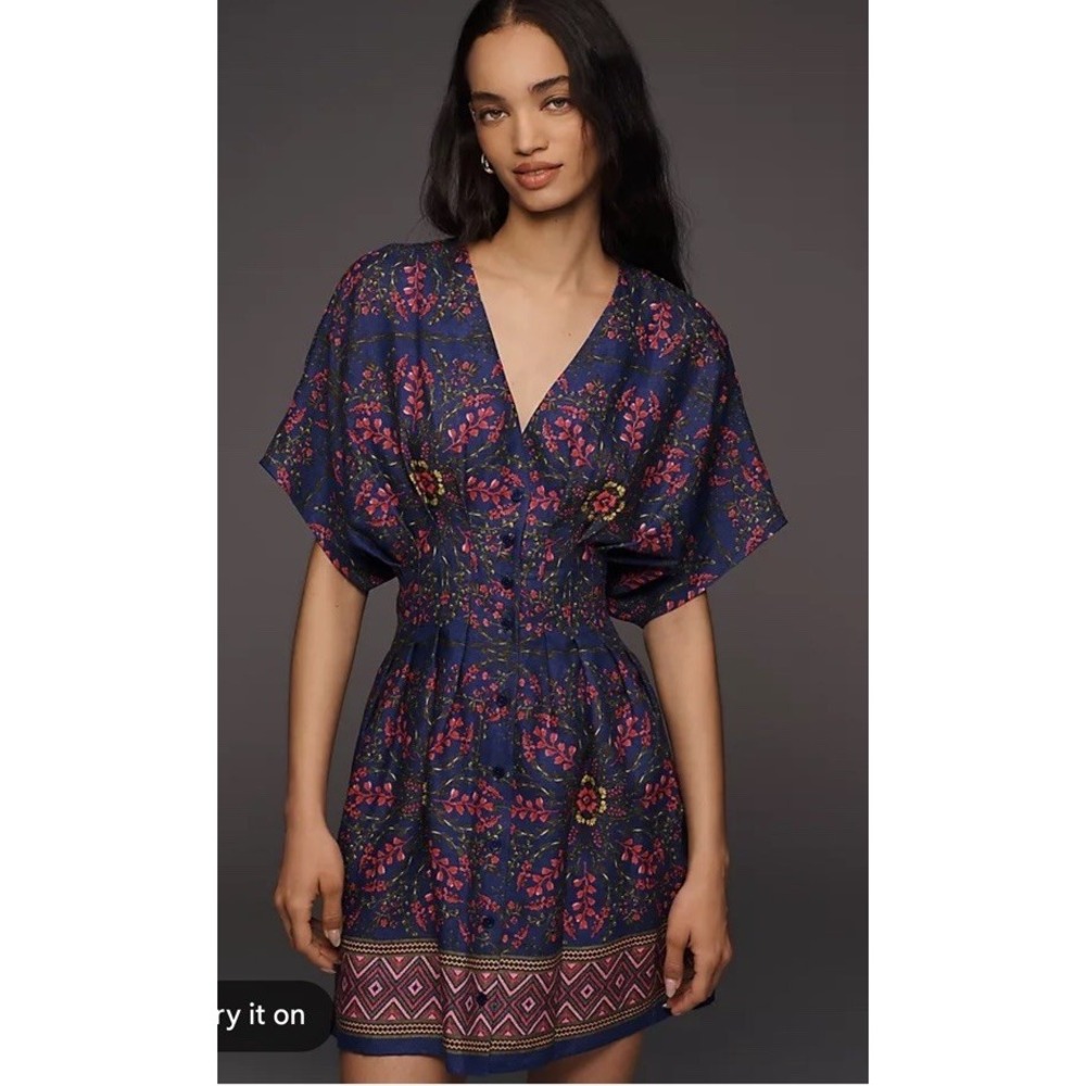 Tobie Linen Mini Dress by Exquise MSRP $228 NWOT SIZE M